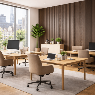 Ufficio moderno con vista sulla città
